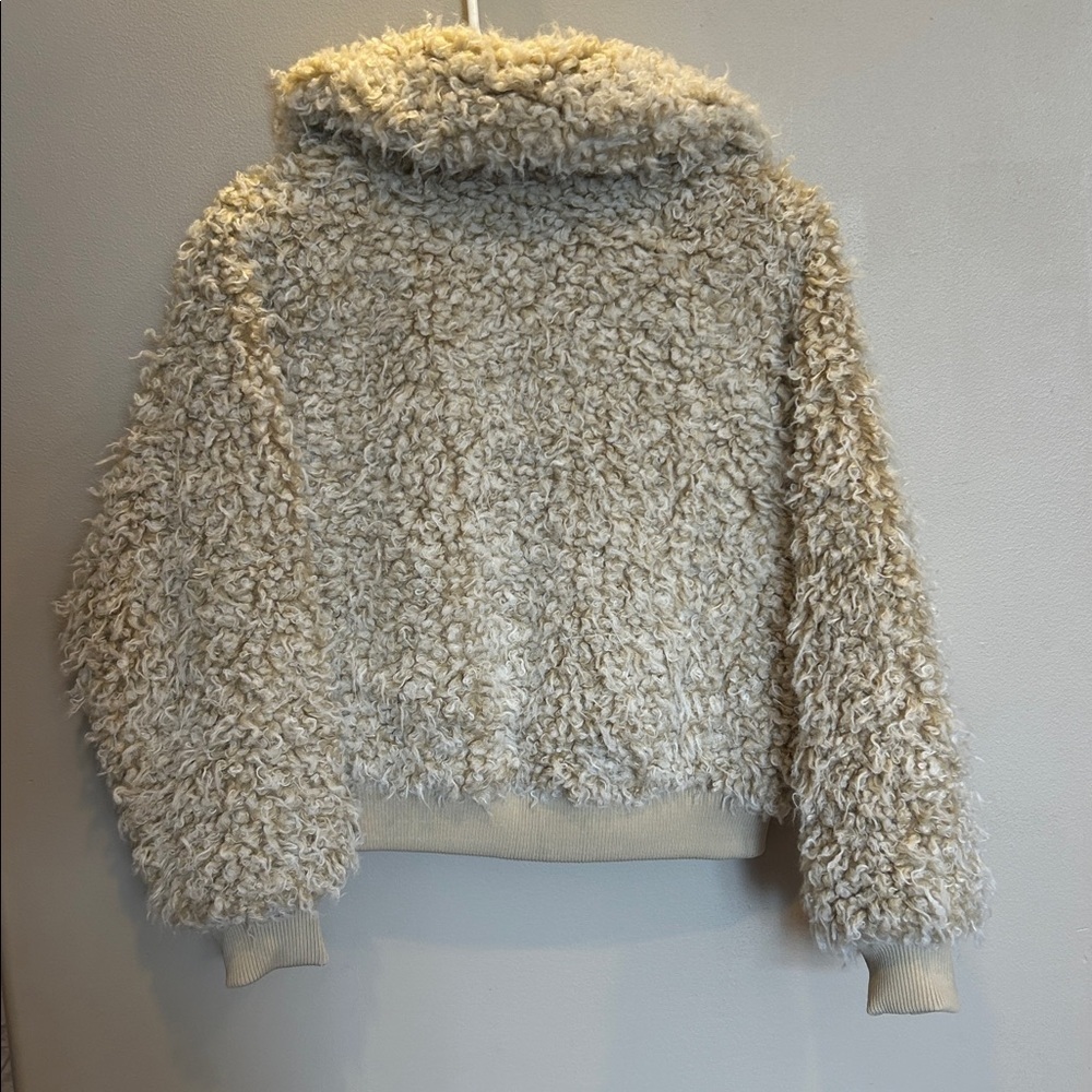 MONKI FAUX FUR SHEARLING BOMBER JACKET size small - Picture 4 of 4